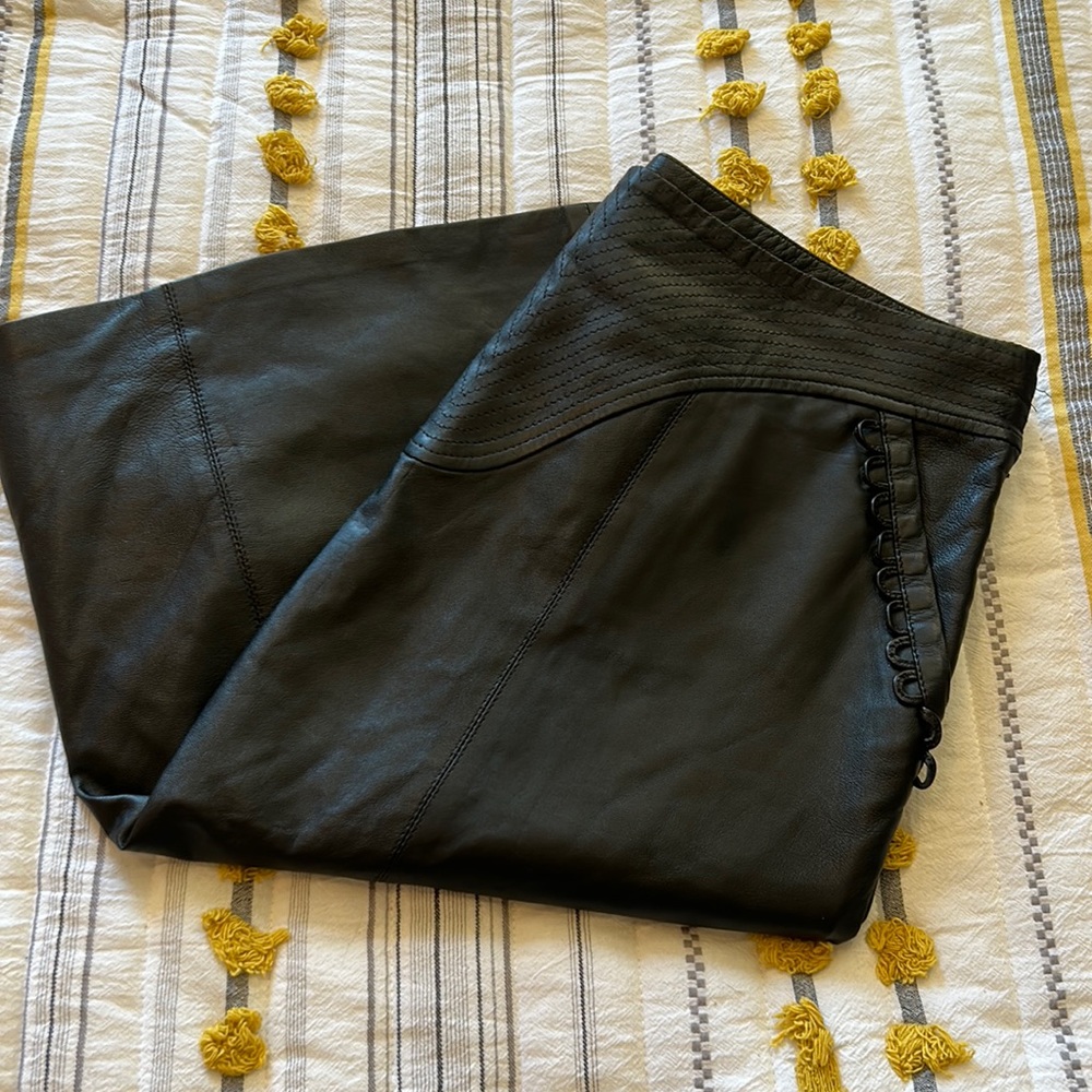 100% Black Leather skirt